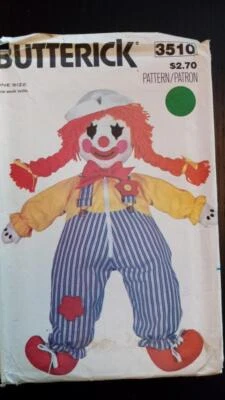 Butterick 3510 Vintage Child's Craft Learning Doll & Transfer Pattern 24" Tall - Image 1 of 2