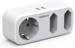 Amerikanische Steckdose Adapter, USA Adapter mit 3 Tomas Y 2 USB, Amerikanische Steckdose - Bild 1 von 12
