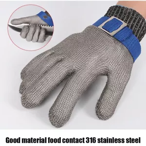 Safety Cut Proof Stab Resistant Butcher Gloves Stainless Steel Wire Metal Mesh~ - Picture 1 of 21