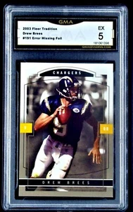 2003 FLEER TRADITIONS ARTIST PROOF DREW BREES #191 GMA 5 MULTIERROR CARD - Picture 1 of 2