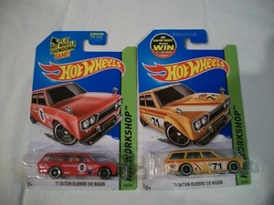 Hot Wheels HW Workshop '71 DATSUN BLUEBIRD 510 WAGEN 2ER-Set 1:64 Maßstab Neu - Bild 1 von 5
