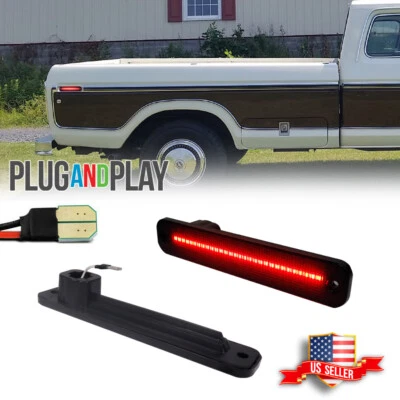 Lente fumê 2 peças luz indicadora lateral traseira LED vermelha para Ford F TRUCK BRONCO ECONOMOLINE - Imagem 1 de 4