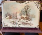 Antique EMPTY Photo Album Book Celluloid Winter Scene German Holds 44 -- AS IS!