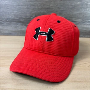Gorra Under Armour ajustada roja juvenil niños niños gimnasio atlético - Imagen 1 de 10