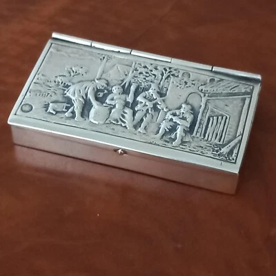 Antiguo estuche Vesta plateado soporte de fósforos 1920 Dutch Amsterdam 35 gramos Foto 1 de 4