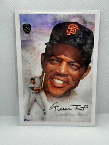 Willie Mays 4x6 Kunst Fotodruck John Rudolph signiert Giants RIP - Bild 1 von 1