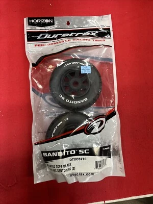 Bandito Short Course Mounted Soft Tires, Black 17mm Hex (2) Duratrax DTXC5270 - Image 1 of 3