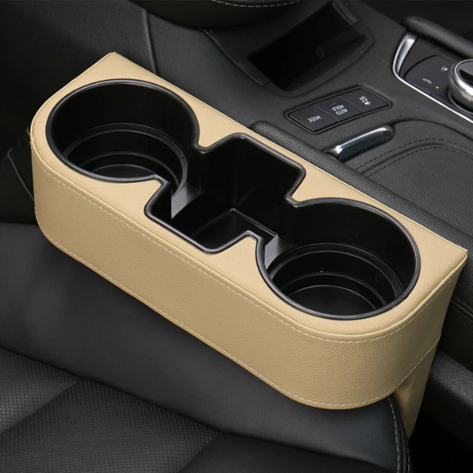 Car Vehicle Cup Holder Seat Wedge Drink Storage Organizer Gap Console Beige - Image 1 of 4