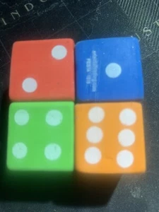 Drawing Tools 4 Rubber Eraser Dice Pencil Erasers Correction Tools-Kids & Adults - Picture 1 of 5