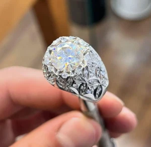 5 Karat Moissanit Sterling Silber 925 Handarbeit Herrenring, Moissanit Ring - Bild 1 von 5