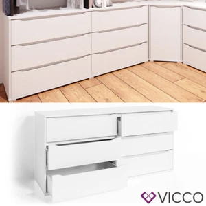 VICCO cómoda RUBEN 6 cajones 160 cm panel lateral armario multiusos armario - Imagen 1 de 8