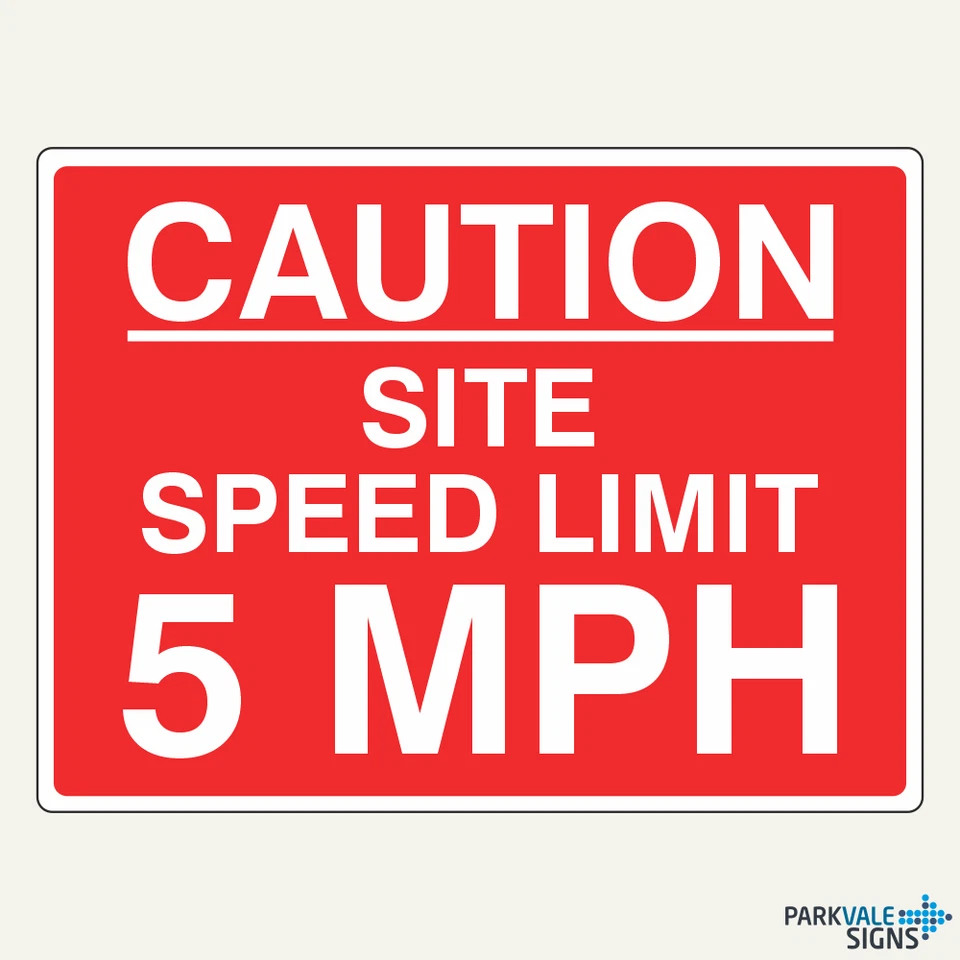 LI-SAFETY Caution Site Speed Limit 5 MPH Sign - Temporary Traffic Sign