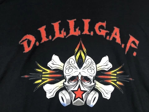 Shannon Moore DILLIGAF Gas Chamber Skull TNA Wrestling Shirt 2XL Black Cover