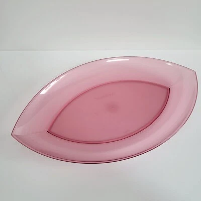 "Plato para servir de acrílico rosa rosa brillante vintage Tupperware grande 15,5""" Foto 1 de 4