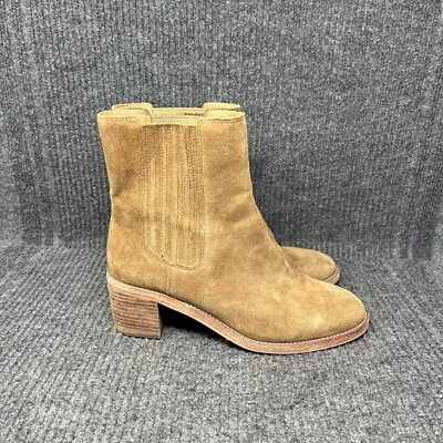 Madewell Otoño Chelsea Botines Altos Tostados Gamuza Tacón Bloque Mujer’s Talla 9 Foto 1 de 4