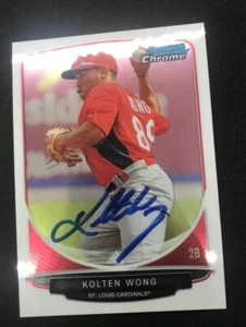 Kolten Wong St. Louis Cardenales Autografiado 2013 FIRMADO BOWMAN CROMO a - Imagen 1 de 1