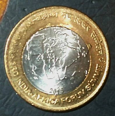 India Republic 2015-B 10 Rupees 3rd India Africa Forum Summit Unc Coin - Image 1 of 2