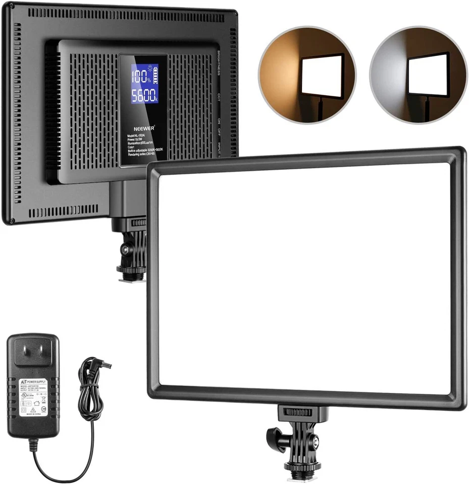 NEEWER NL-192AI LED Video Light Panel 20W Ultra Thin Bi Color Dimmable DSLR