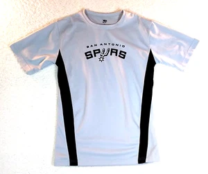 San Antonio Spurs NBA Net-Dri Athletic Shirt Silver Black Large Basketball READ - Picture 1 of 5