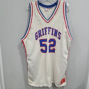Vintage 80s Rawlings Griffins #52 Gray Basketball Game Jersey Mens 42 M Sewn USA - Picture 1 of 7