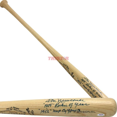 Don Newcombe Signed Autographed Vintage Bat Inscribed ROY, MVP, Cy Young PSA - Image 1 of 2