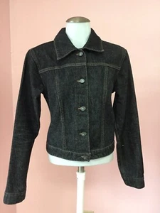 KENNETH COLE Small 4 Black Denim Womens Designer Jean Jacket - Picture 1 of 10