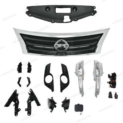 15PC For Altima 2013-2015 Chrome Grille Fog light Bumper Retainer Brackets kit Foto 1 de 4