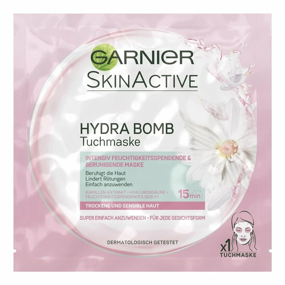 GARNIER SKIN ACTIVE HYDRA BOMB CLOTH FACE MASK - NEW  - Image 1 of 1
