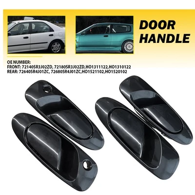 Juego de pares de manijas de puerta exterior izquierda y derecha para Honda Civic Del Sol 92-95 Foto 1 de 4