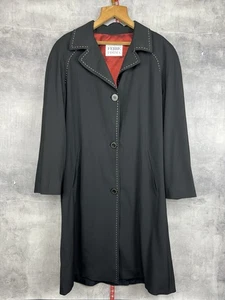 Gianfranco Ferre Forma Black Women’s Trench Coat Double Breasted Size IT 50 EU44 - Picture 1 of 20