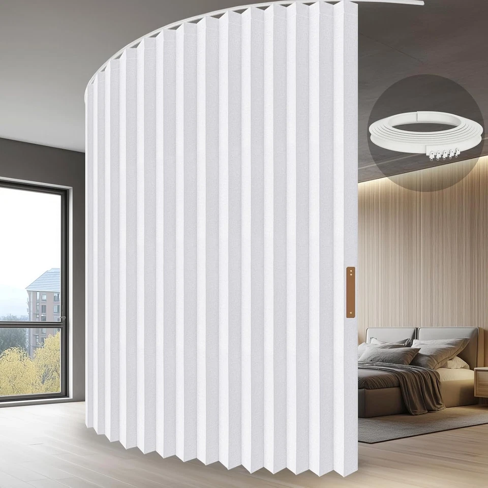 Acordeón colgante divisor de habitación con sistema de orugas - partición cur montada en el techo Foto 1 de 4