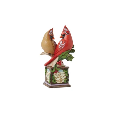 Jim Shore CARDINAL PAIR ON PEDESTAL FIGURINE-FAITH, JOY & HOPE 6015523 BRAND NEW - Image 1 of 4