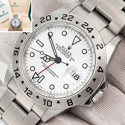 Rolex Explorer II 2000 40 mm polar blanco acero reloj Oyster 16570 caja papeles Foto 1 de 4