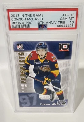 2013 In The Game Heroes & Prospects 10th Anni Tribute T-12 Connor Mcdavid PSA 10 Foto 1 de 2