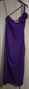 Mango Asymmetrical Purple Maxi flower Evening Party Summer dress Sz 14 Bnwt - Picture 1 of 4