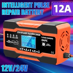 12V 24V 12A 10A Battery Charger Smart Fast Charging for Car Batteries 7-Stage Ch - Picture 1 of 2