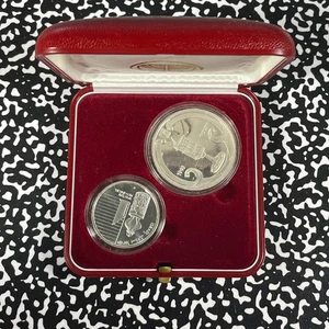 1993 Israel 2x Coin Proof Set Lot#B2921 Silver! With Case & C.O.A. - Picture 1 of 4