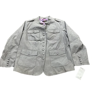 Nuevo con etiquetas Twiggy London Mujer XL Gamuza Cuero Chaqueta Blazer Gris Nuevo - Imagen 1 de 8