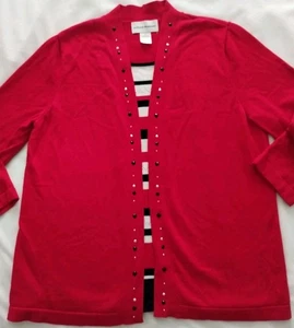 SUÉTER CÁRDIGAN ROJO EN EXCELENTE ESTADO MUJER ALFRED DUNNER 2 en 1 CAPAS MANGA 1/4 M - Imagen 1 de 12