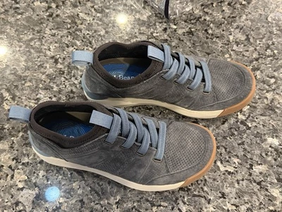 LL Bean 鞋女式 7.5 M 登山运动鞋蓝色麂皮绒步行道休闲 — 第 1/4 张图片