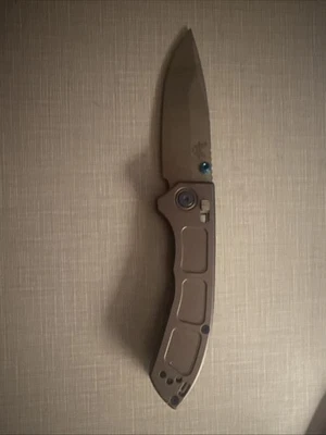 Benchmade Mini Narrows 743 Satin CPM-20CV 2.98" Gray Titanium Handles - Image 1 of 3