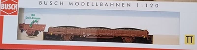 Modelleisenbahn Spur TT, Flachwagen mit Schotterladung, DB Ep.IV - Bild 1 von 3