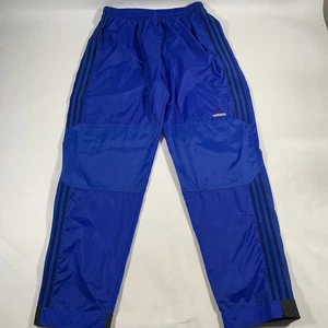 VTG Adidas Striped Windbreaker Unlined Track Pants Men Large Y2K Ankle Zip Baggy - Picture 1 of 11