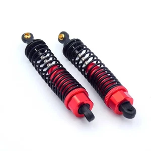 2x RC Stoßdämpfer FEDERUNG ALU 95/88mm 1:10 1:12 einstellbar ROT + RED - Bild 1 von 1