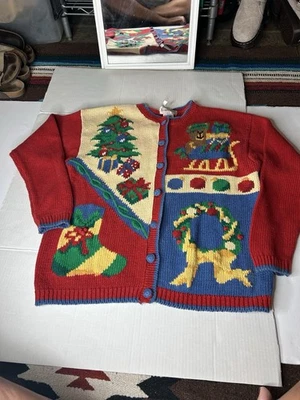 Cárdigan Alexandra Bartlett Y2K Vintage Navidad Vacaciones Mujer’s Talla Grande Foto 1 de 4