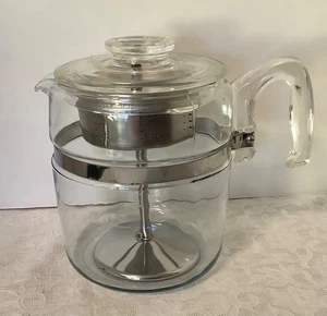 Pyrex 9 Cup Percolator 7759B Glass Coffee Pot Complete USA No Chips - Picture 1 of 6