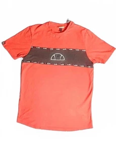 Ellesse Red T-Shirt Men’s Size L Logo Tape Stripe Casual Streetwear Sports Top - Picture 1 of 7