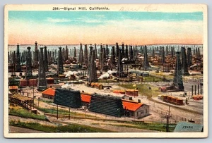 Signal Hill, CA Postcard - Oil Derricks in Signal Hill, California - Picture 1 of 2