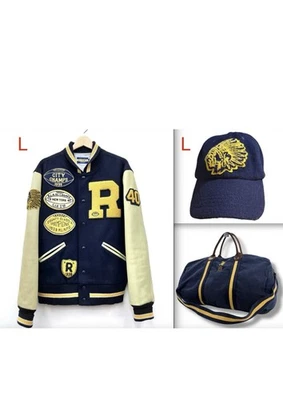 Регби Ralph Lauren индийская нашивка Varsity куртка L винтажный Letterman стадион RRL - Изображение 1 из 4