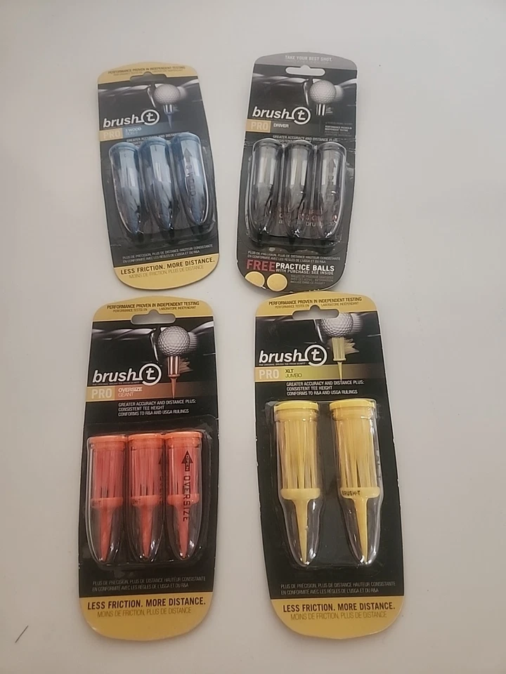 Brush T Pro Driver Tees (black) 3pk Golf Brush-t Conforms